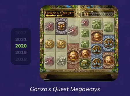 Kolikkopelien historia - Gonzos Quest Megaways
