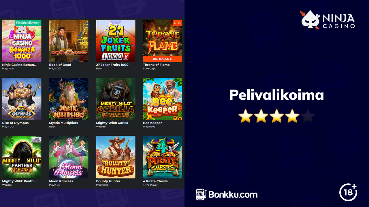 ninja casino pelit
