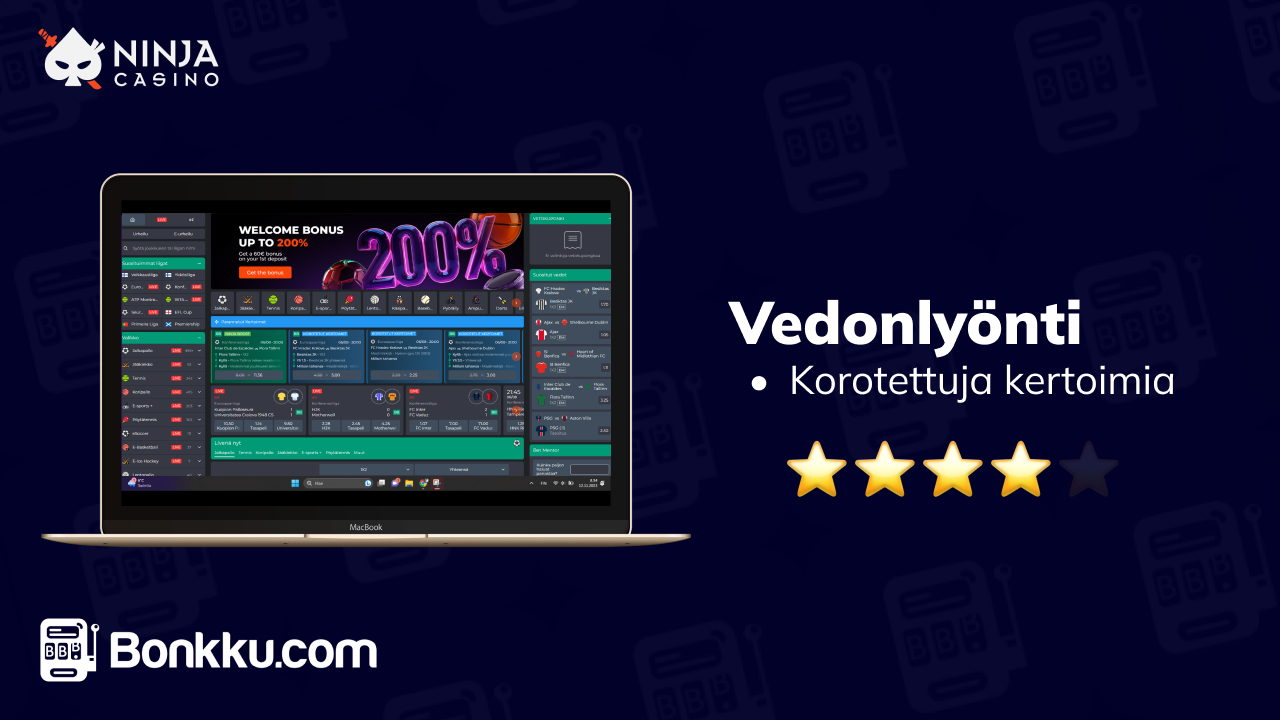 ninja casino vedonlyönti