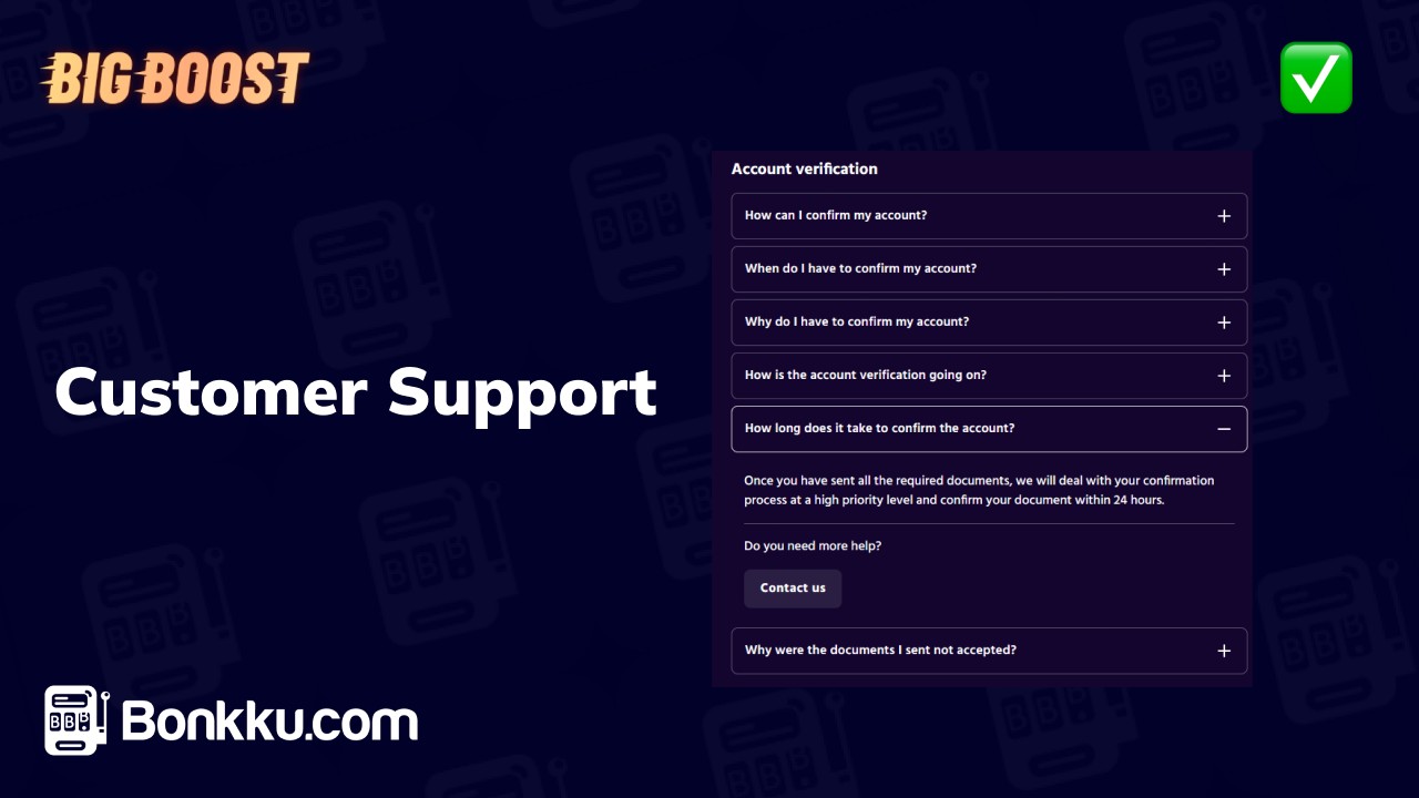 big boost casino customer support