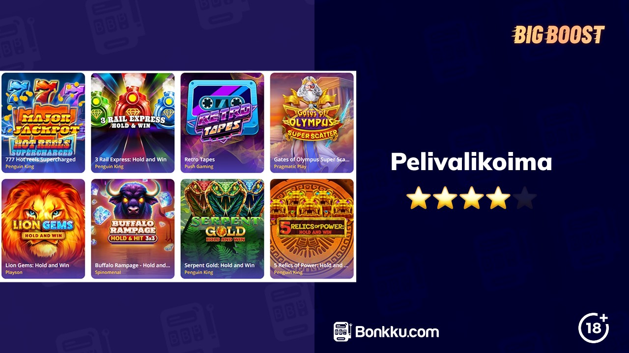 big boost casino pelivalikoima
