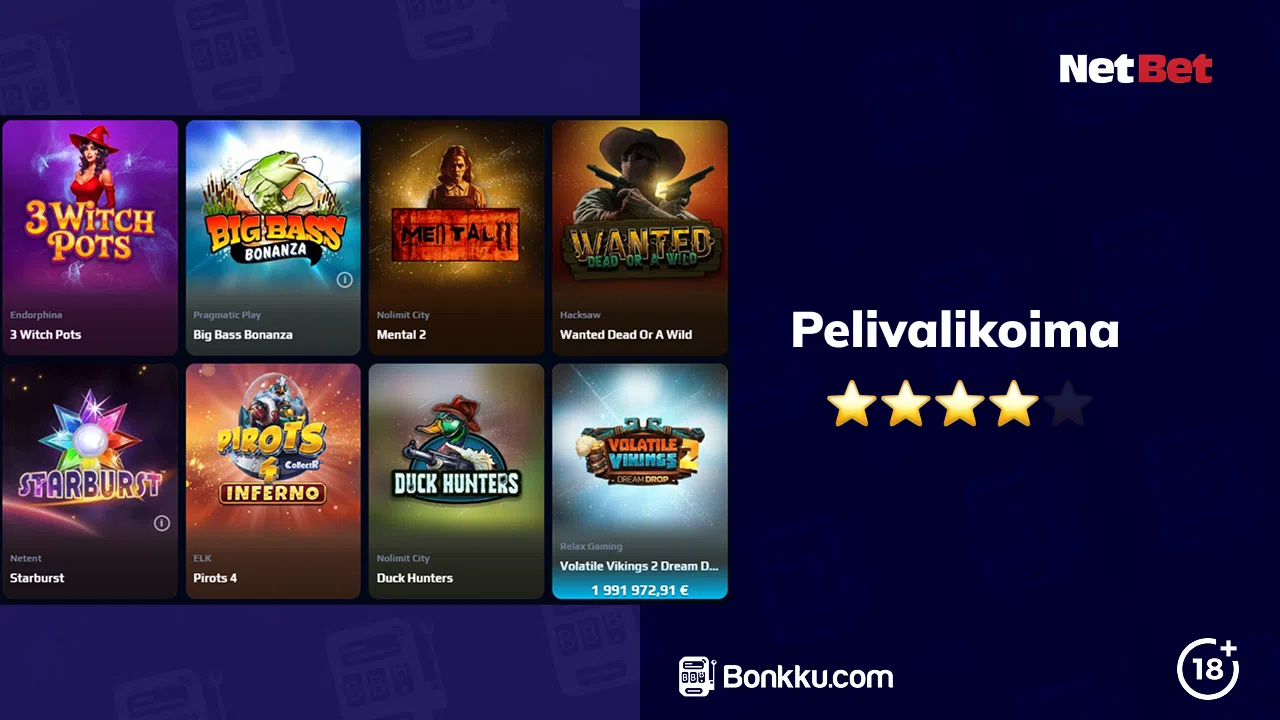 netbet casino pelivalikoima
