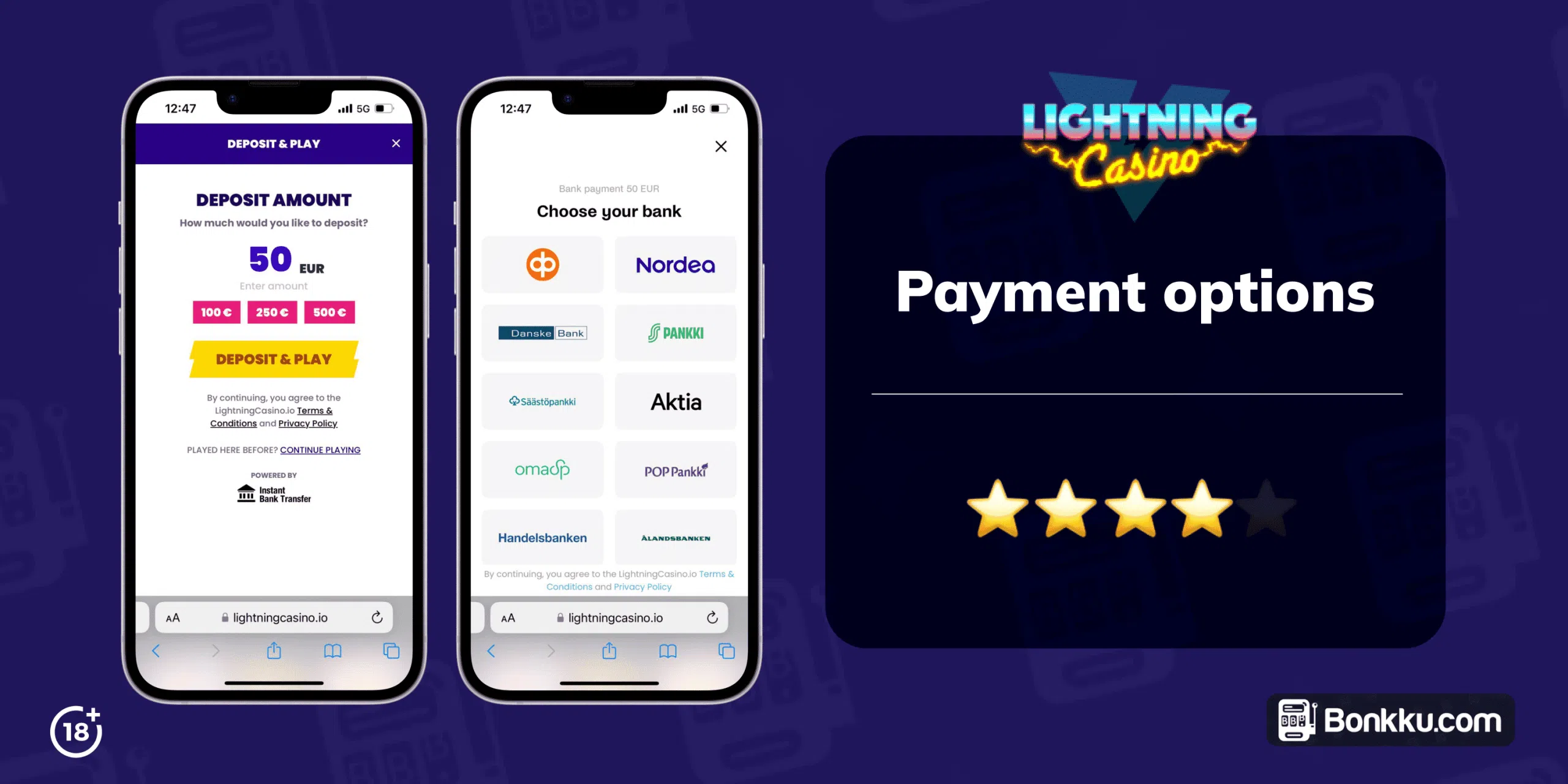 Lightning Casino Review Payment Options