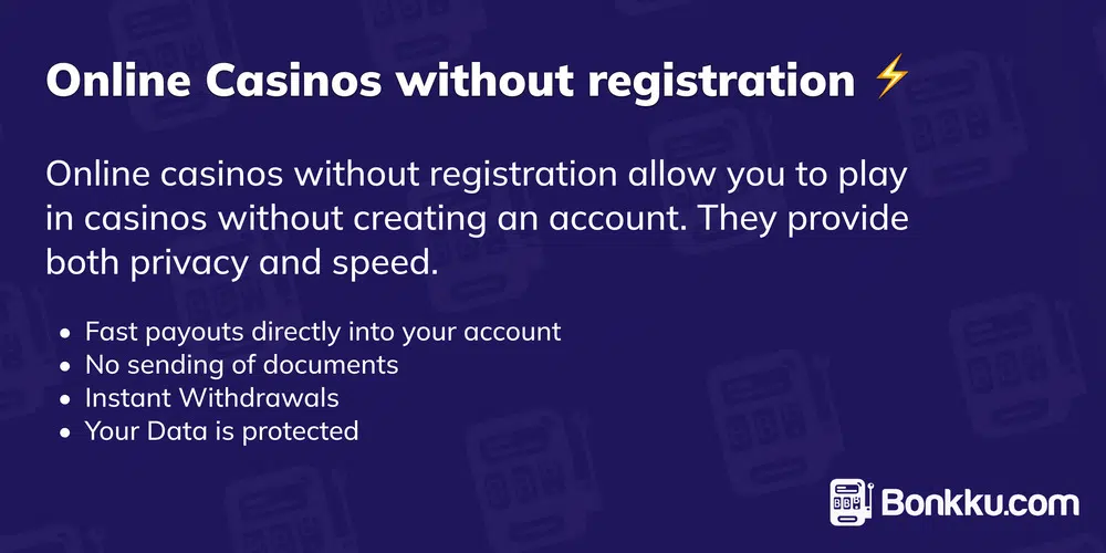 Online casinos without registration