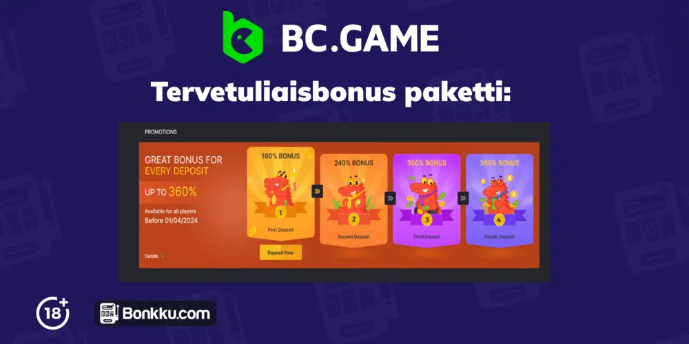 BC GAME tervetuliaisbonus paketti