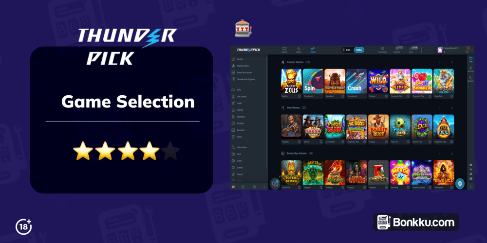 Thunderpick game selection