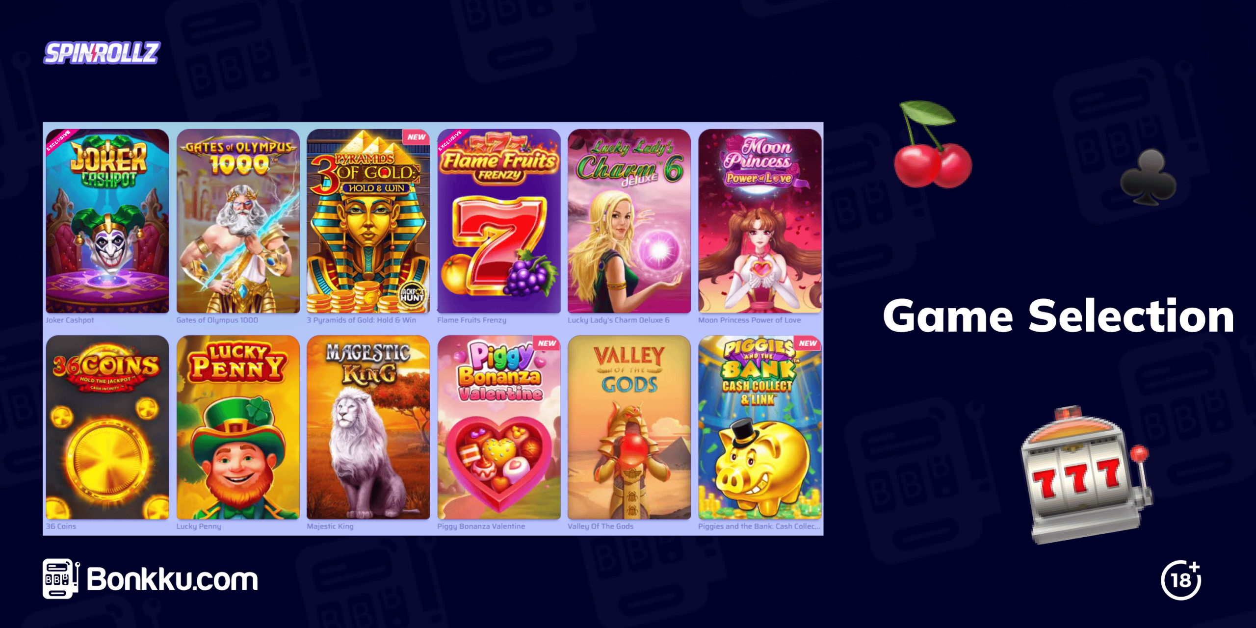 spinrollz casino game selection