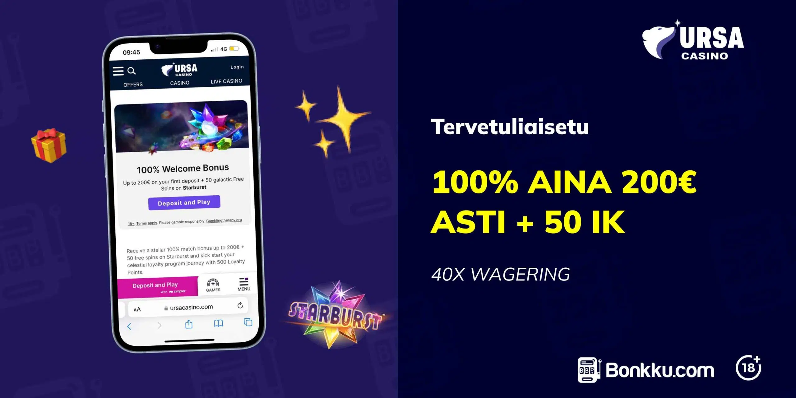 Ursa Casino Tervetuliaistarjous