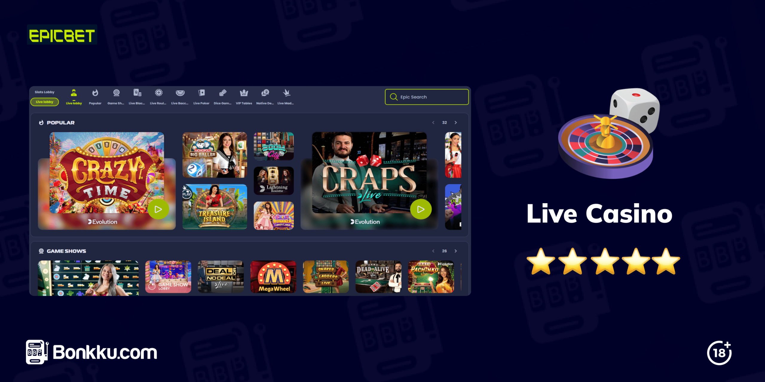 epicbet live casino