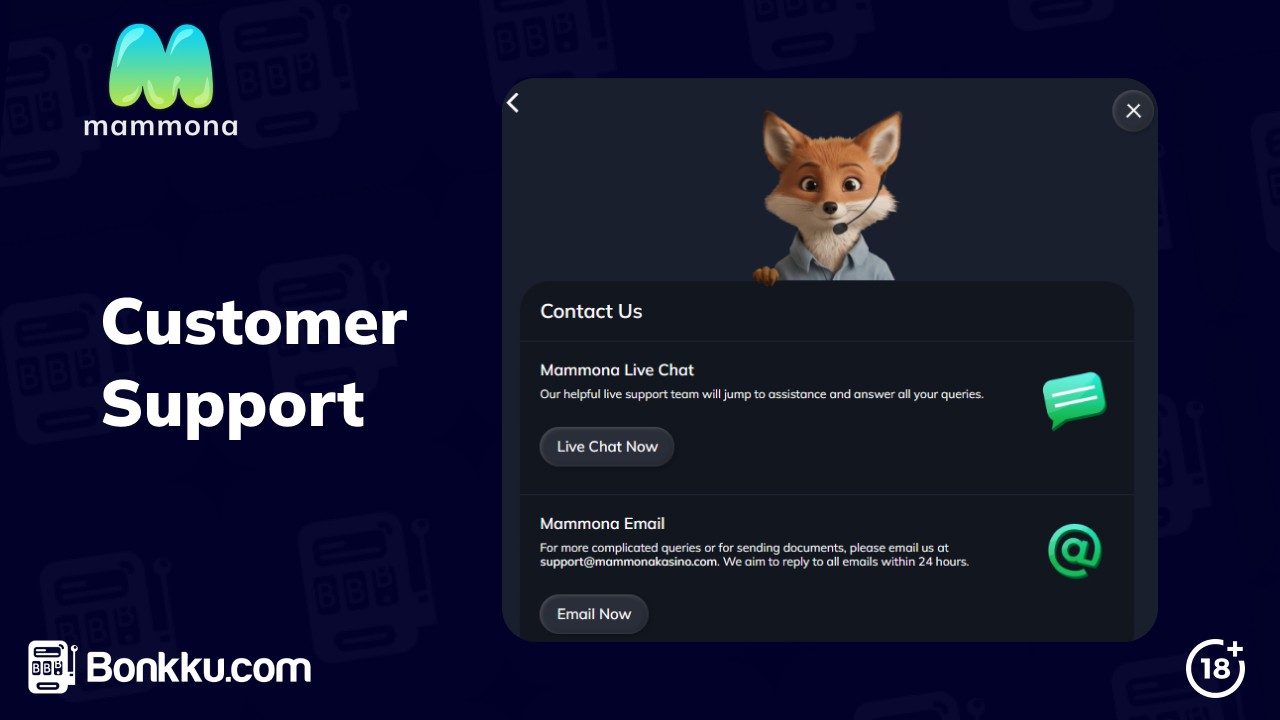 mammona casino customer support