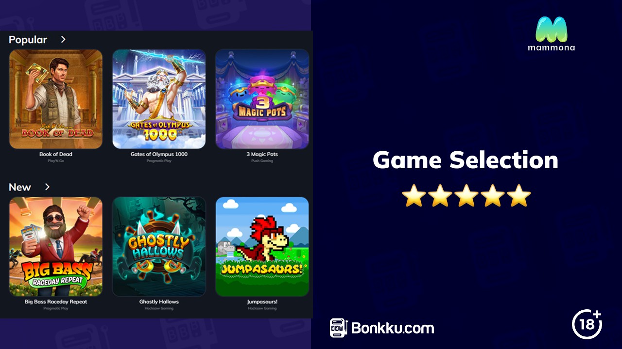 mammona casino game selection