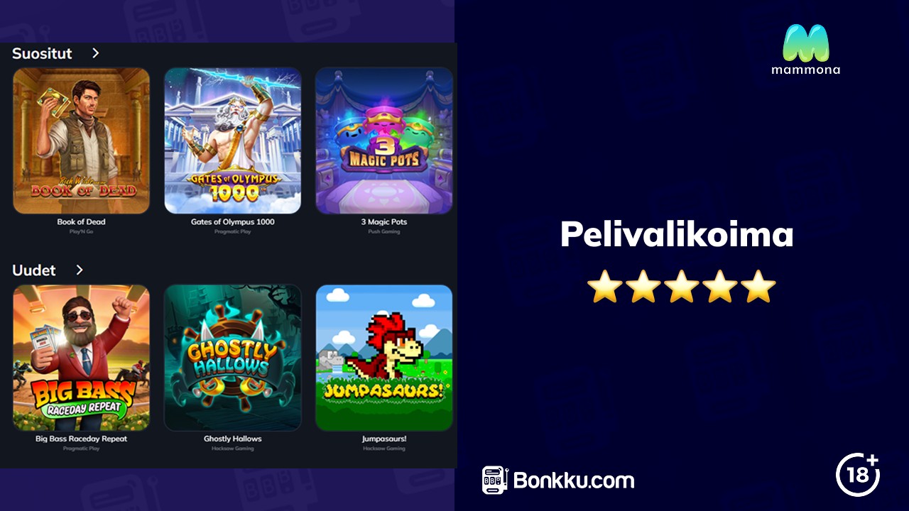 pelivalikoima mammona kasinolla