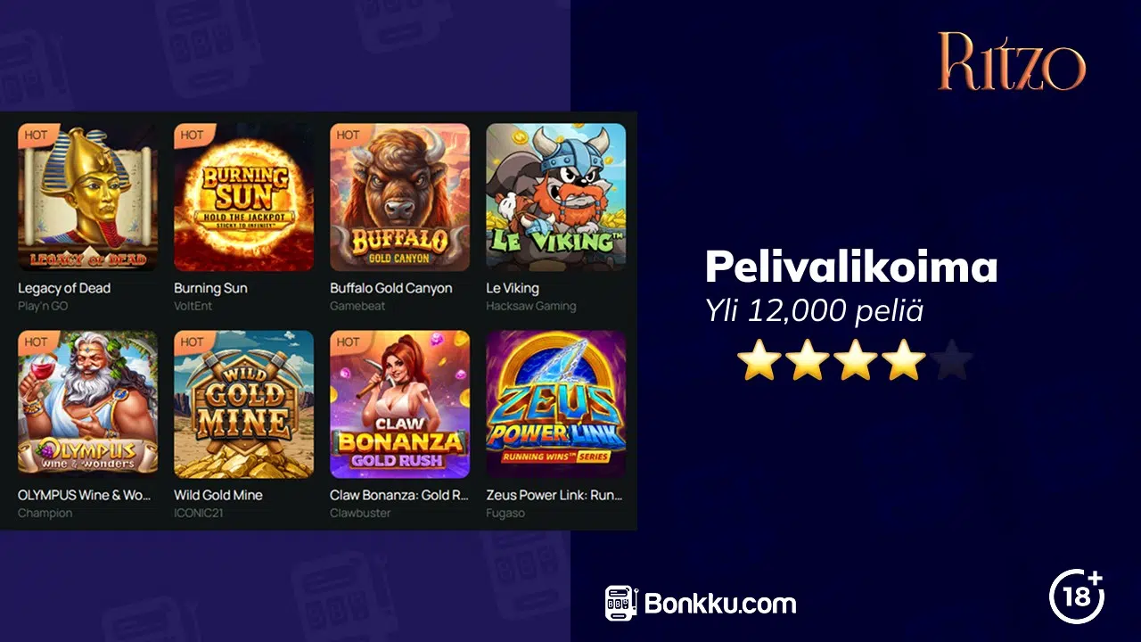 ritzo casino pelivalikoima