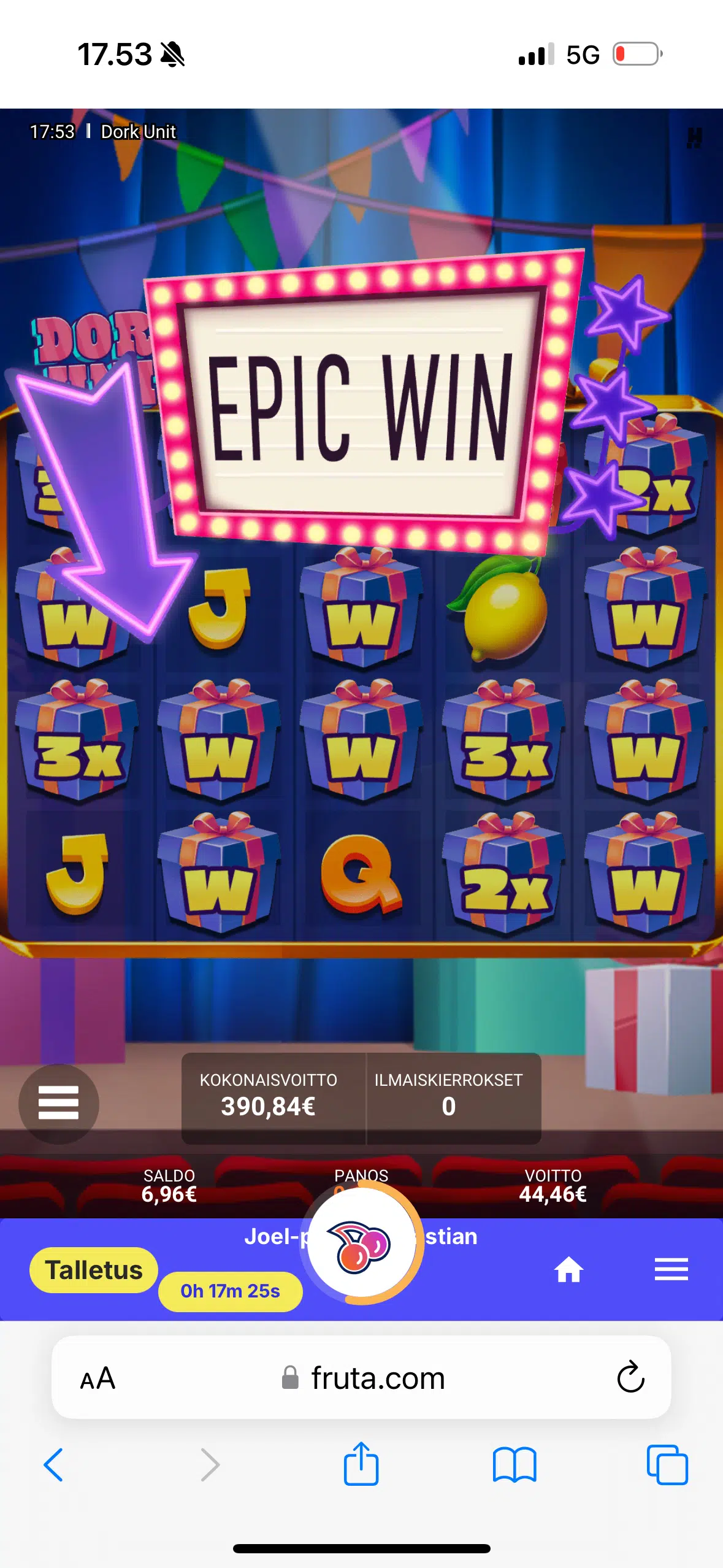 Big wins screenshot