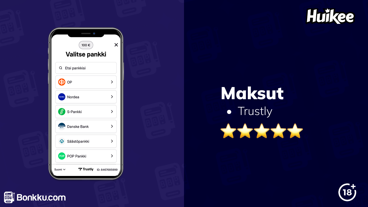 huikee casino maksut