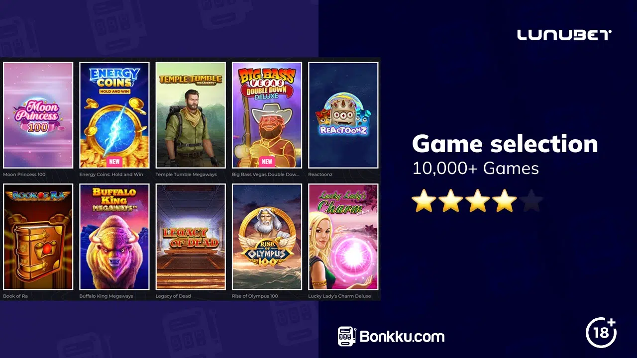 lunubet casino game selection