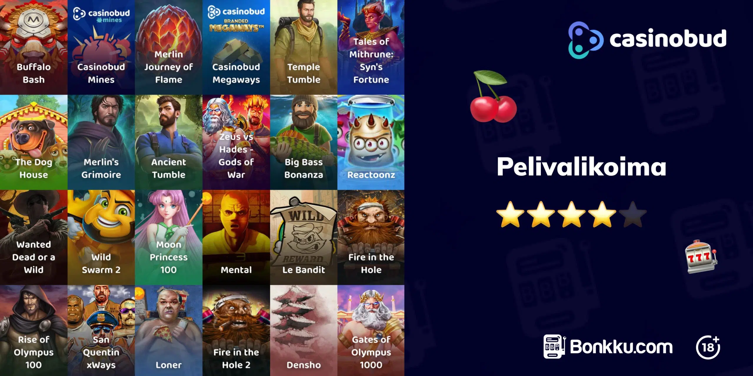 Casinobud pelivalikoima