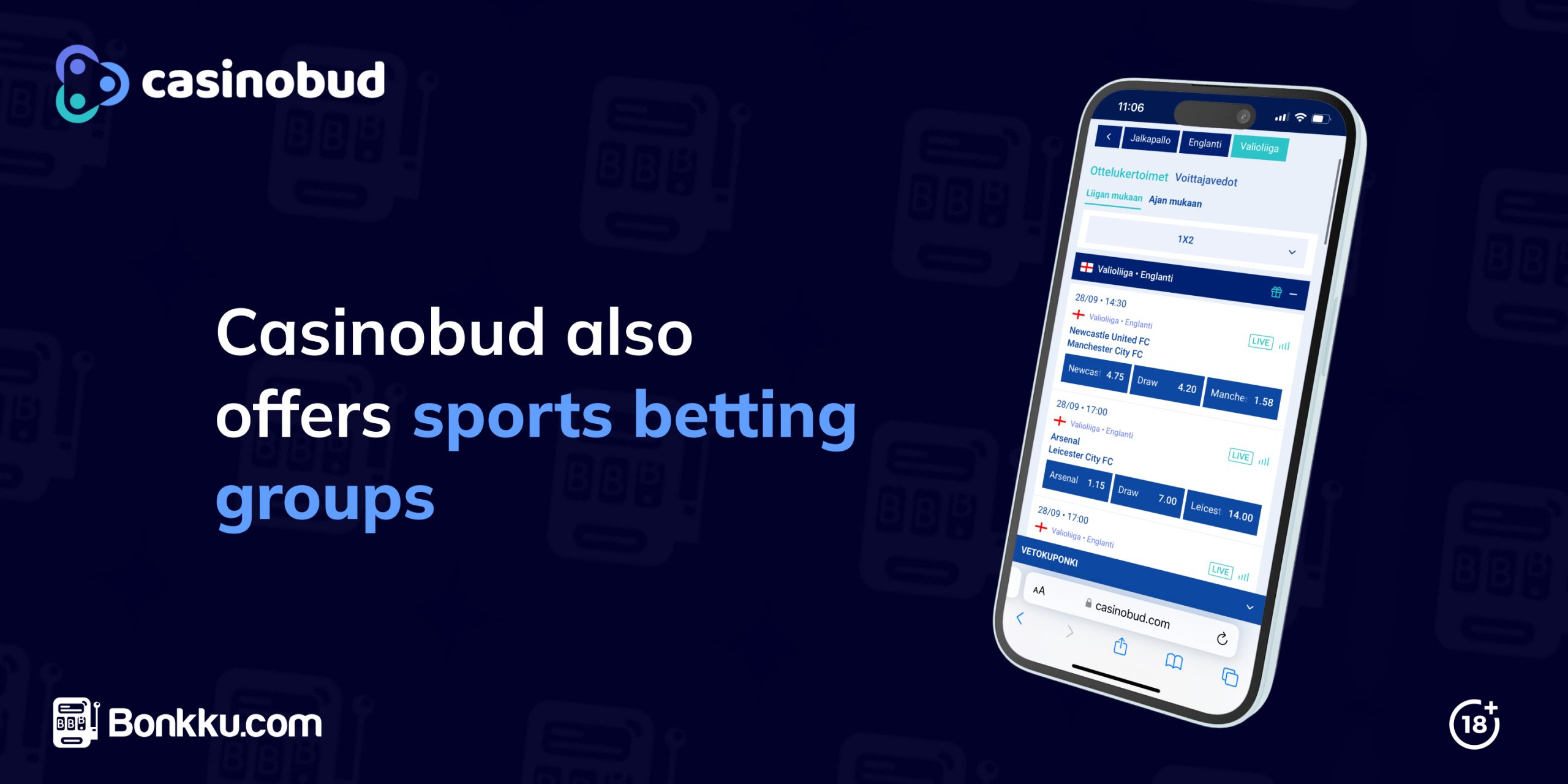 Mobile interface showcasing sports betting options with live odds for English football matches.