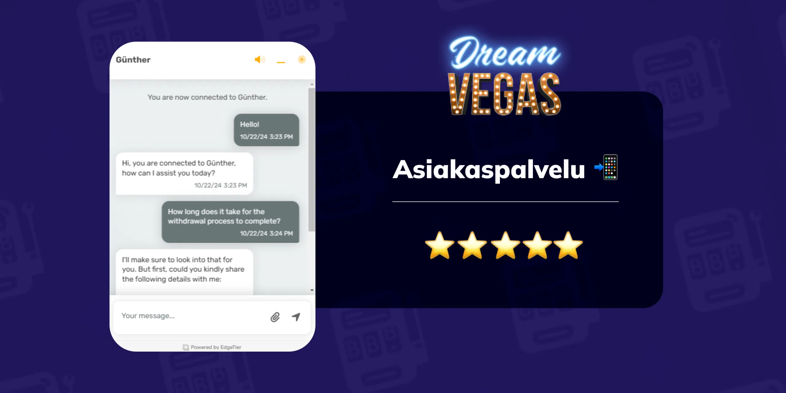 dream vegas asiakaspalvelu