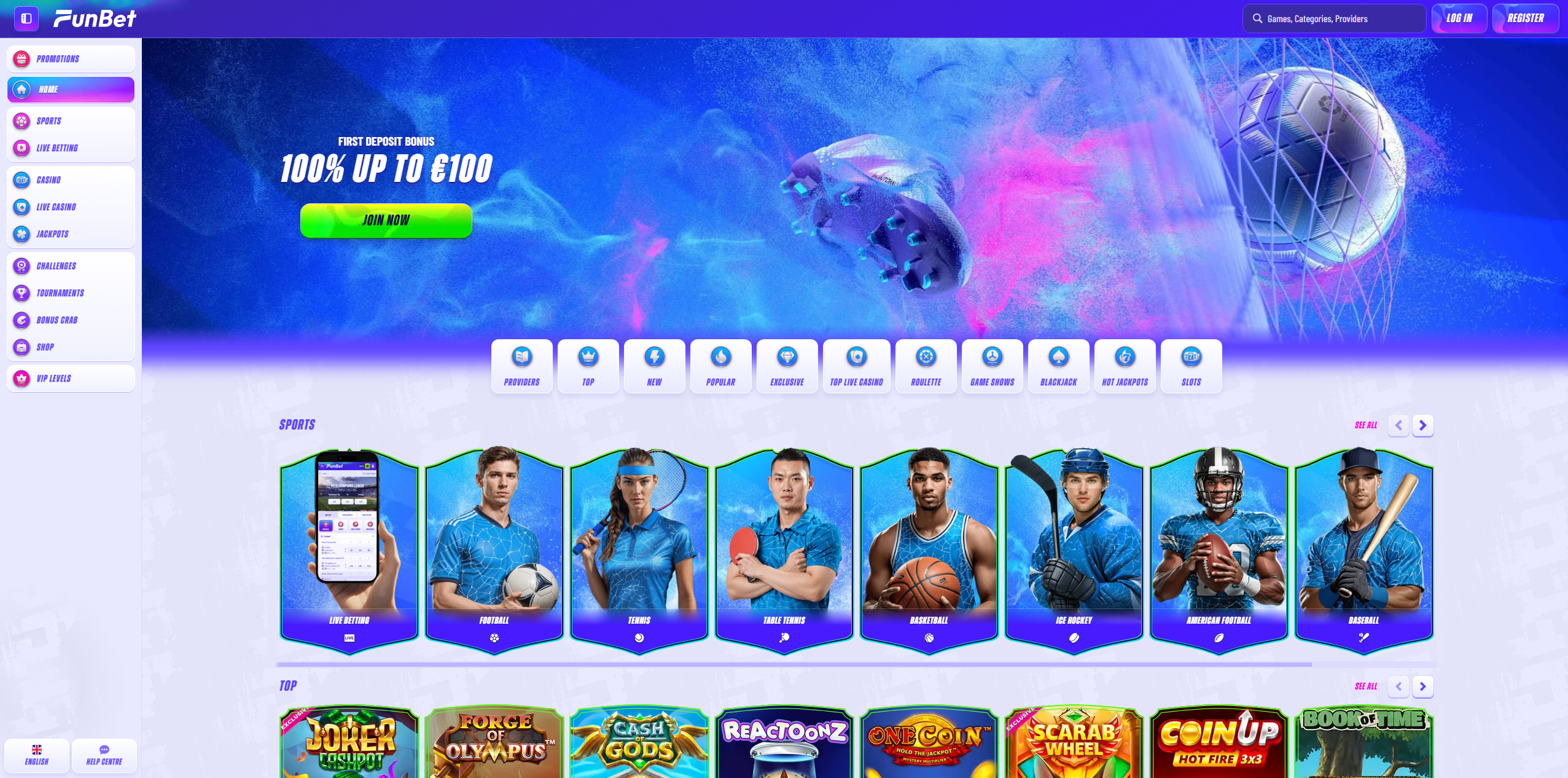 Funbet Casino review lobby