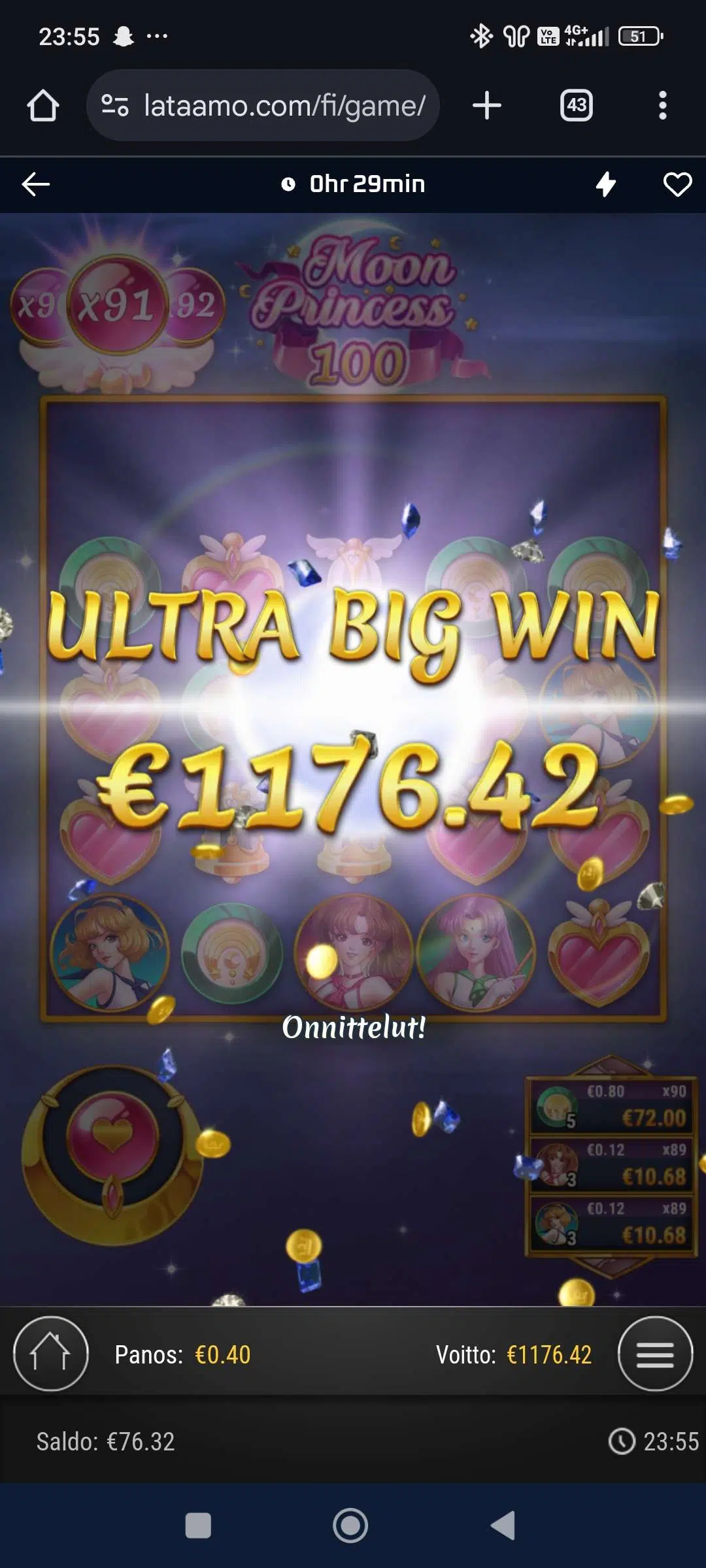 Big wins screenshot