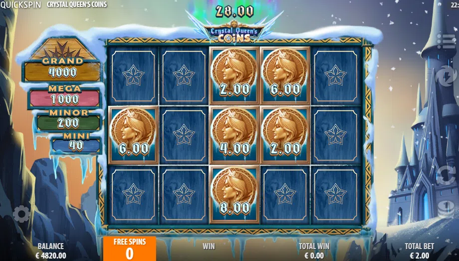 crystal queens coins bonus game