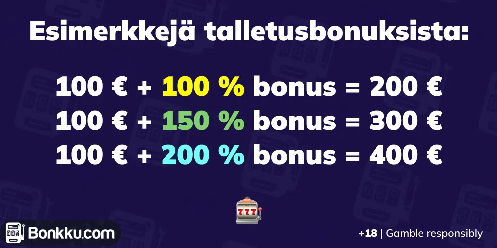 esimerkkejä talletusbonuksista