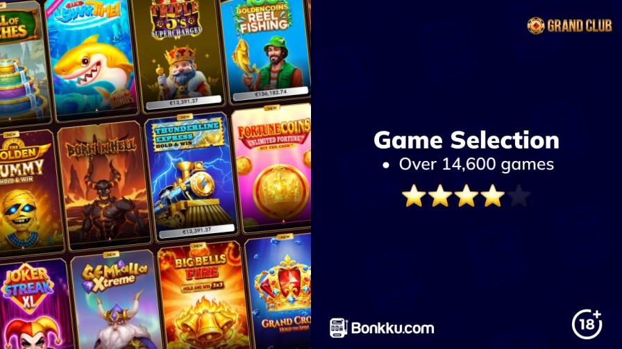 game selection at grand club casino
