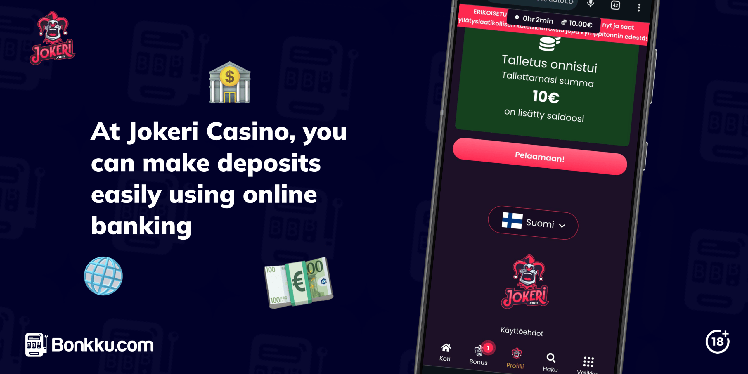 jokeri casino uses online banking