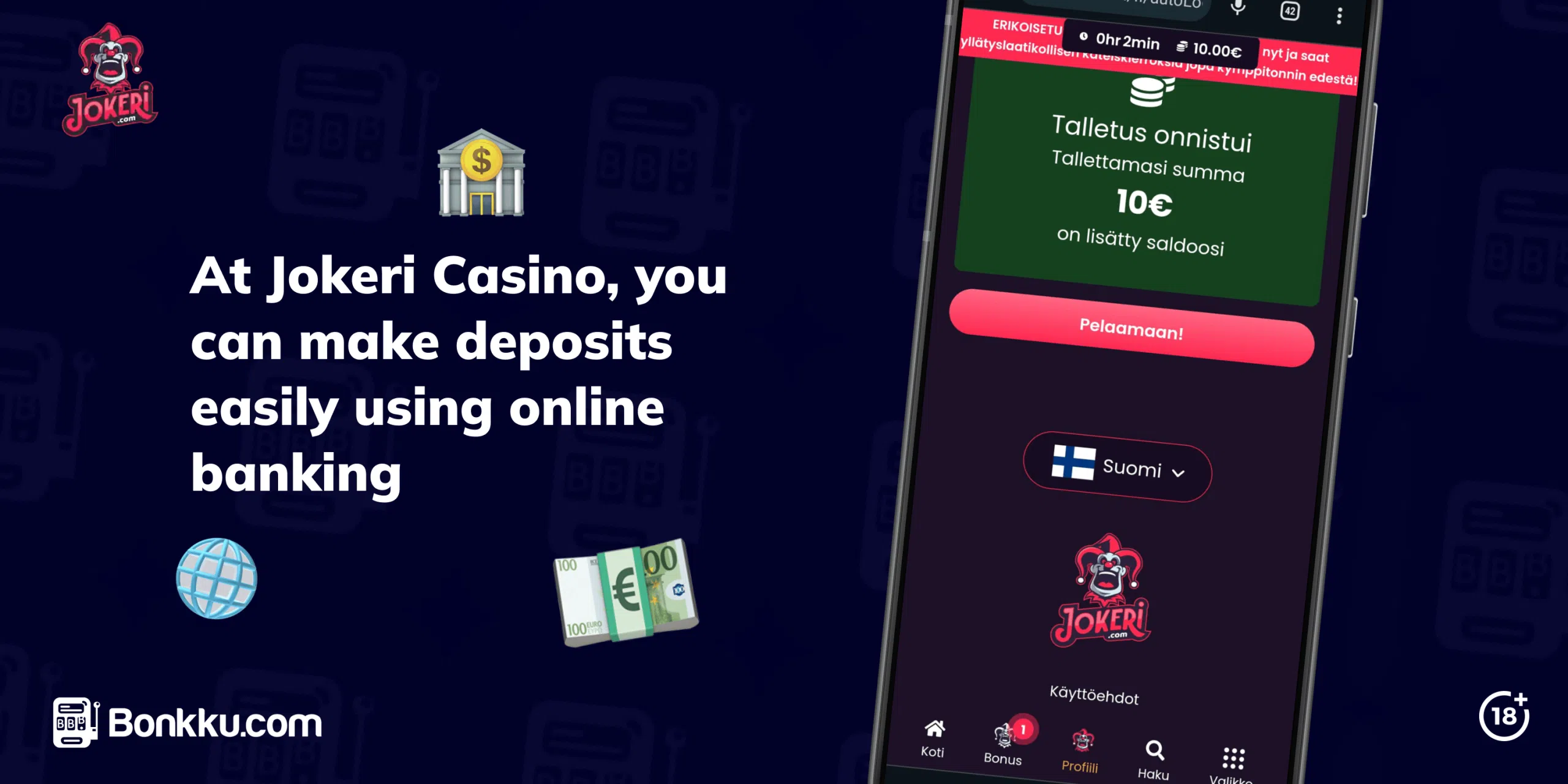 jokeri casino uses online banking