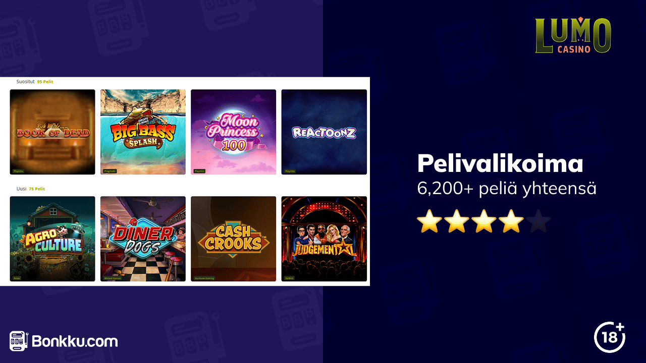 pelivalikoima lumo casinolla
