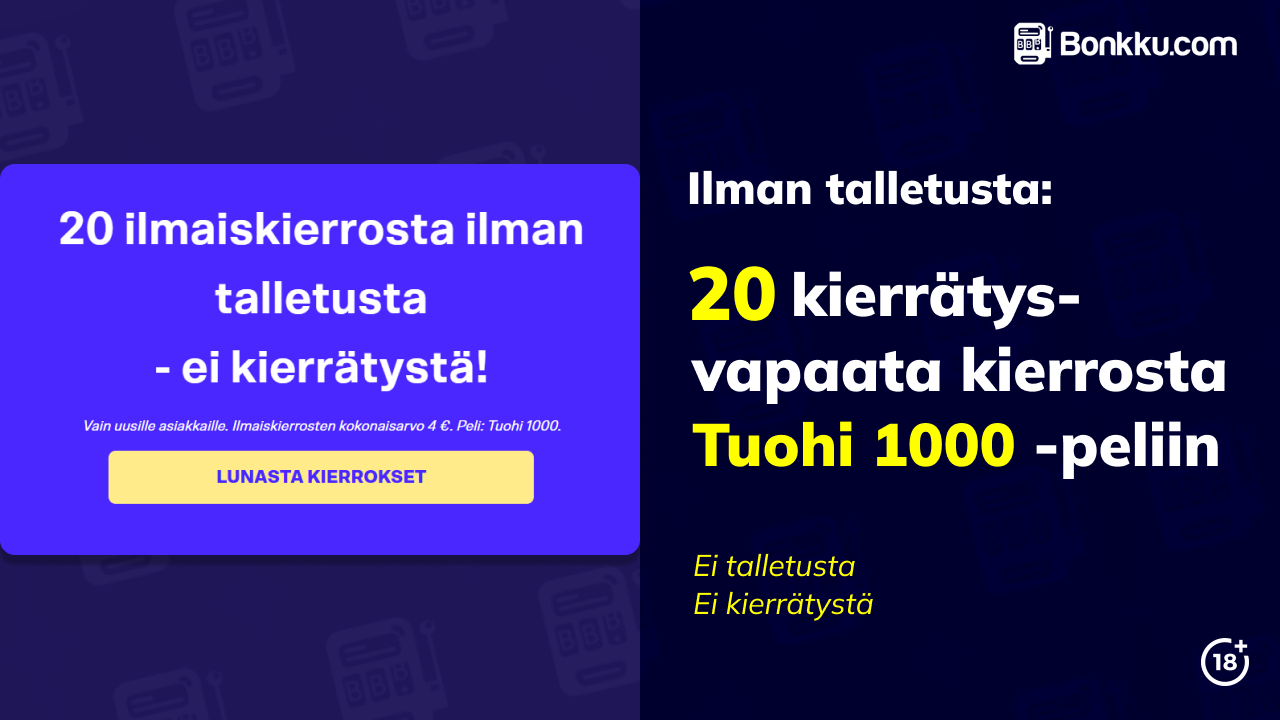 tuohi kasino tervetuliaisbonus ilman talletusta