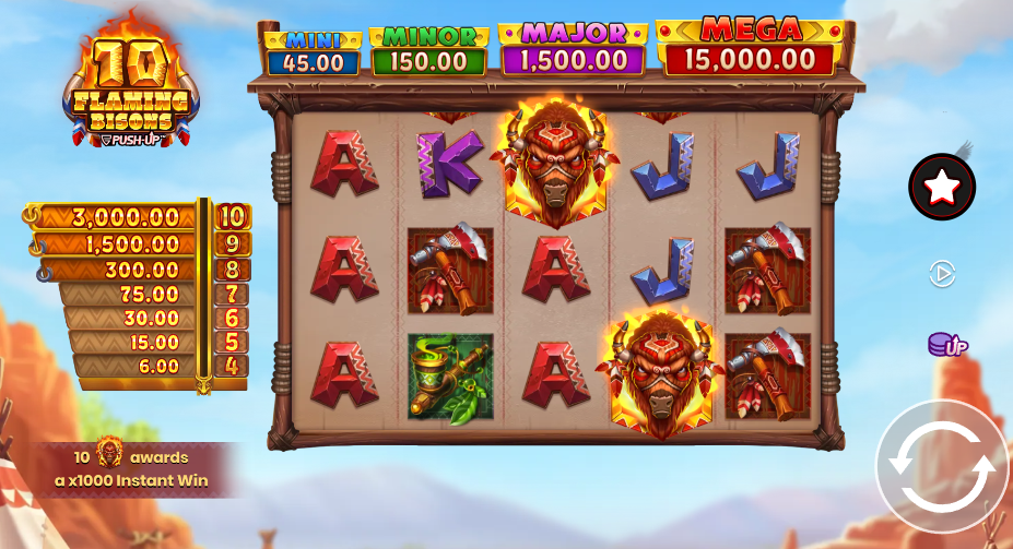 10 flaming bisons slot