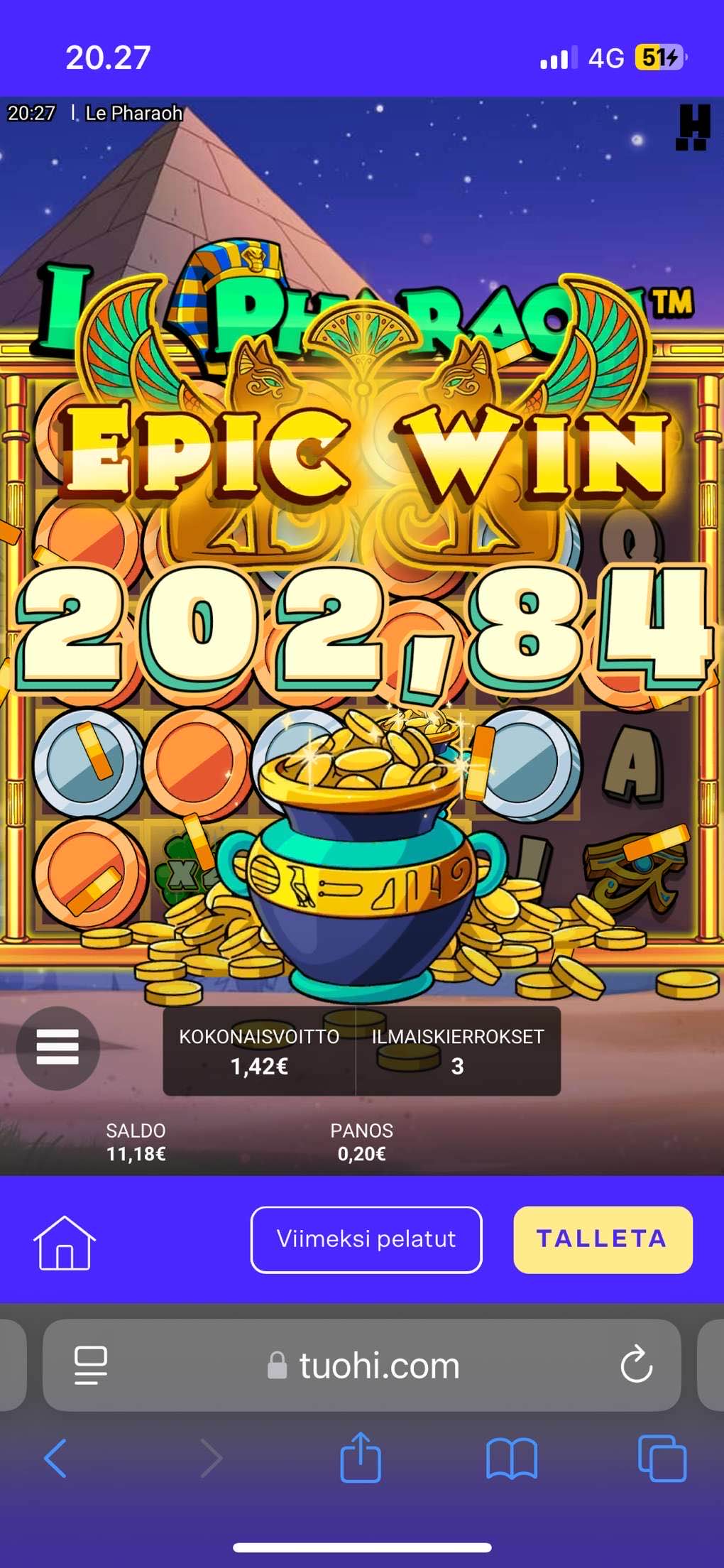 Big wins screenshot