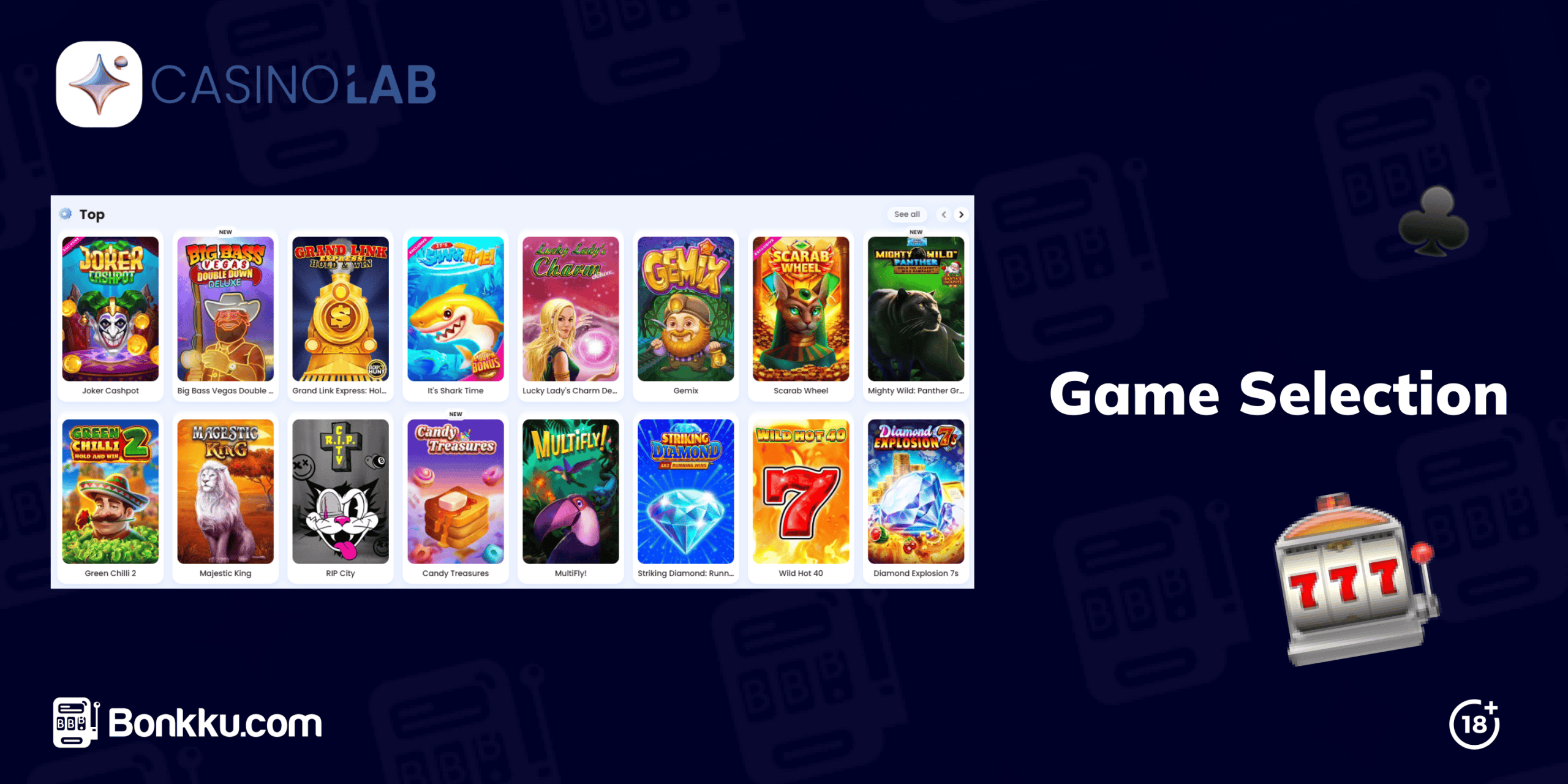 game selection at casinolab