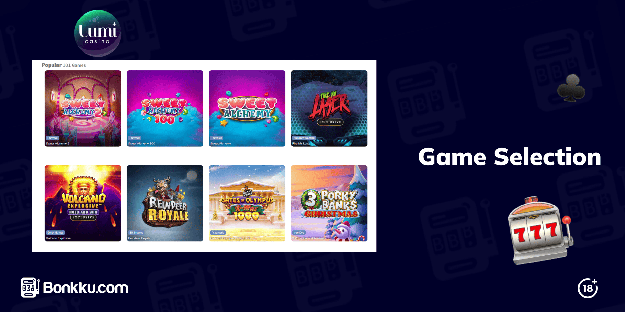 game selection at lumi casino
