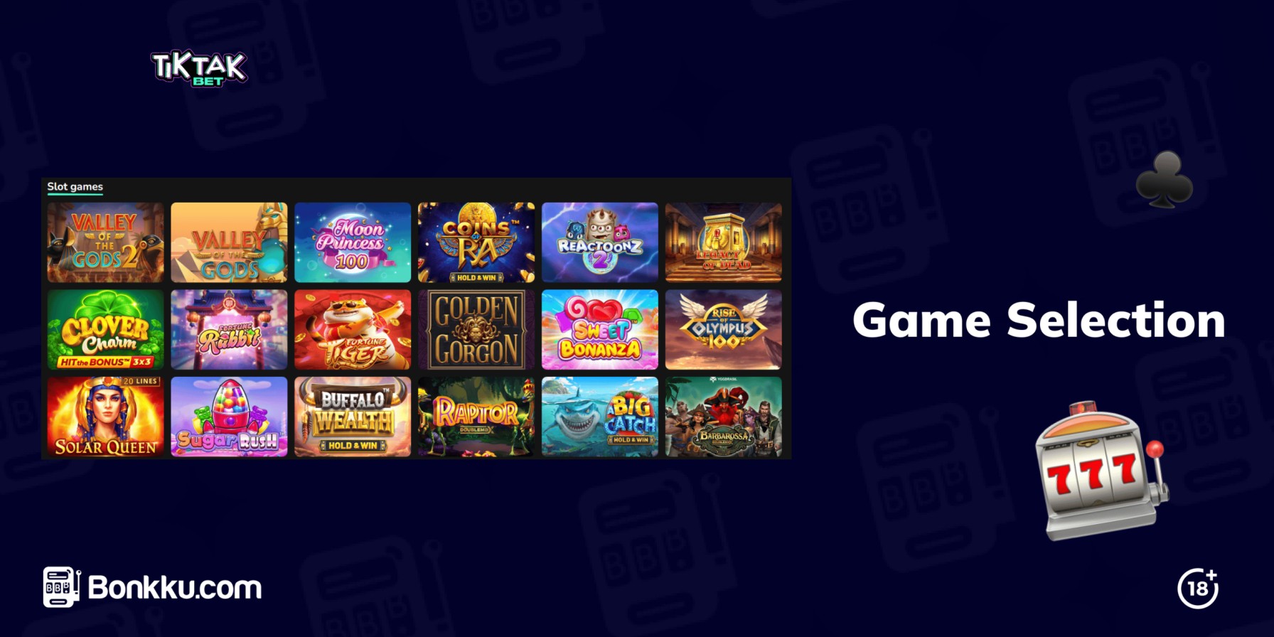 game selection at tiktak bet