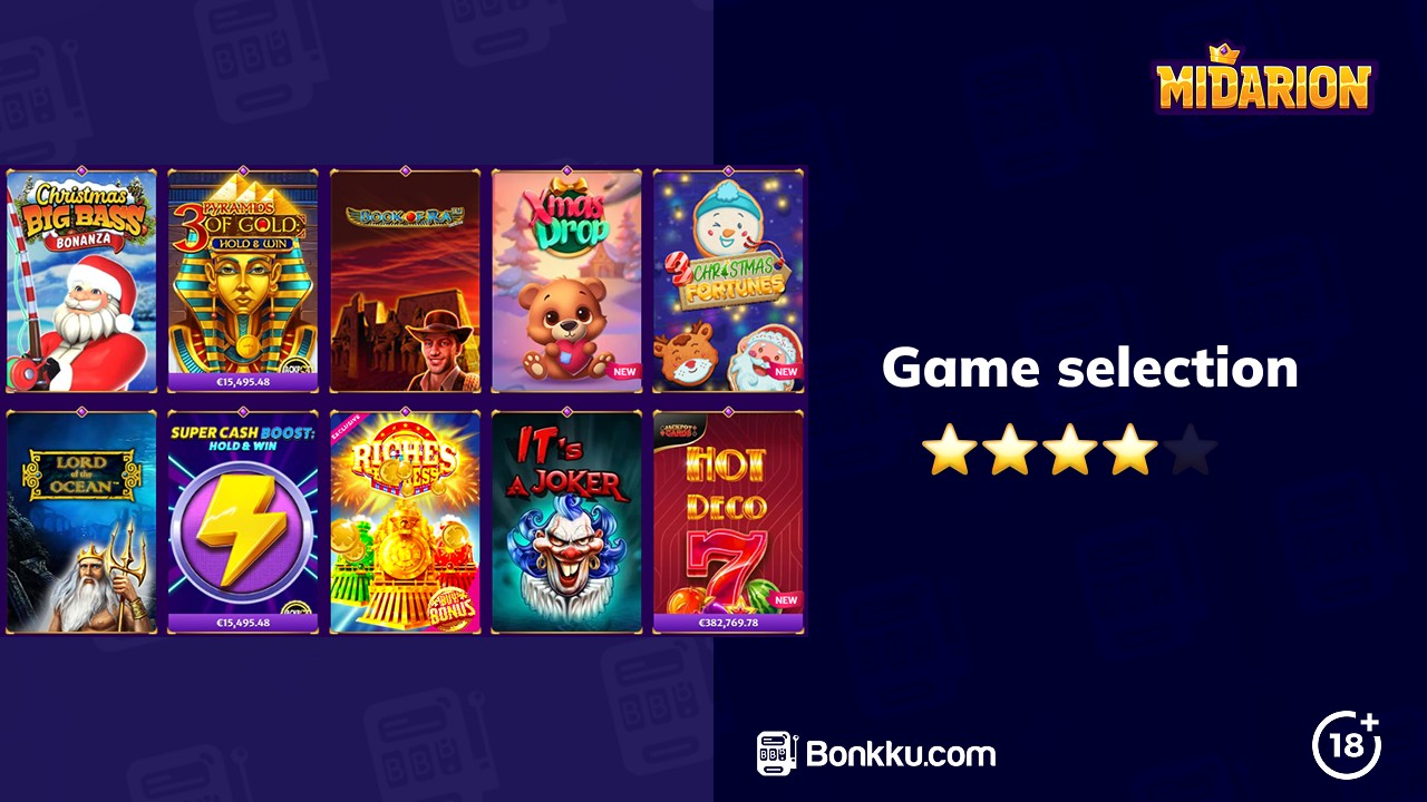 midarion casino game selection