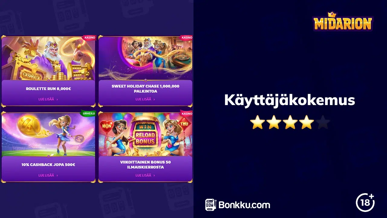 midarion casino käyttäjäkokemus