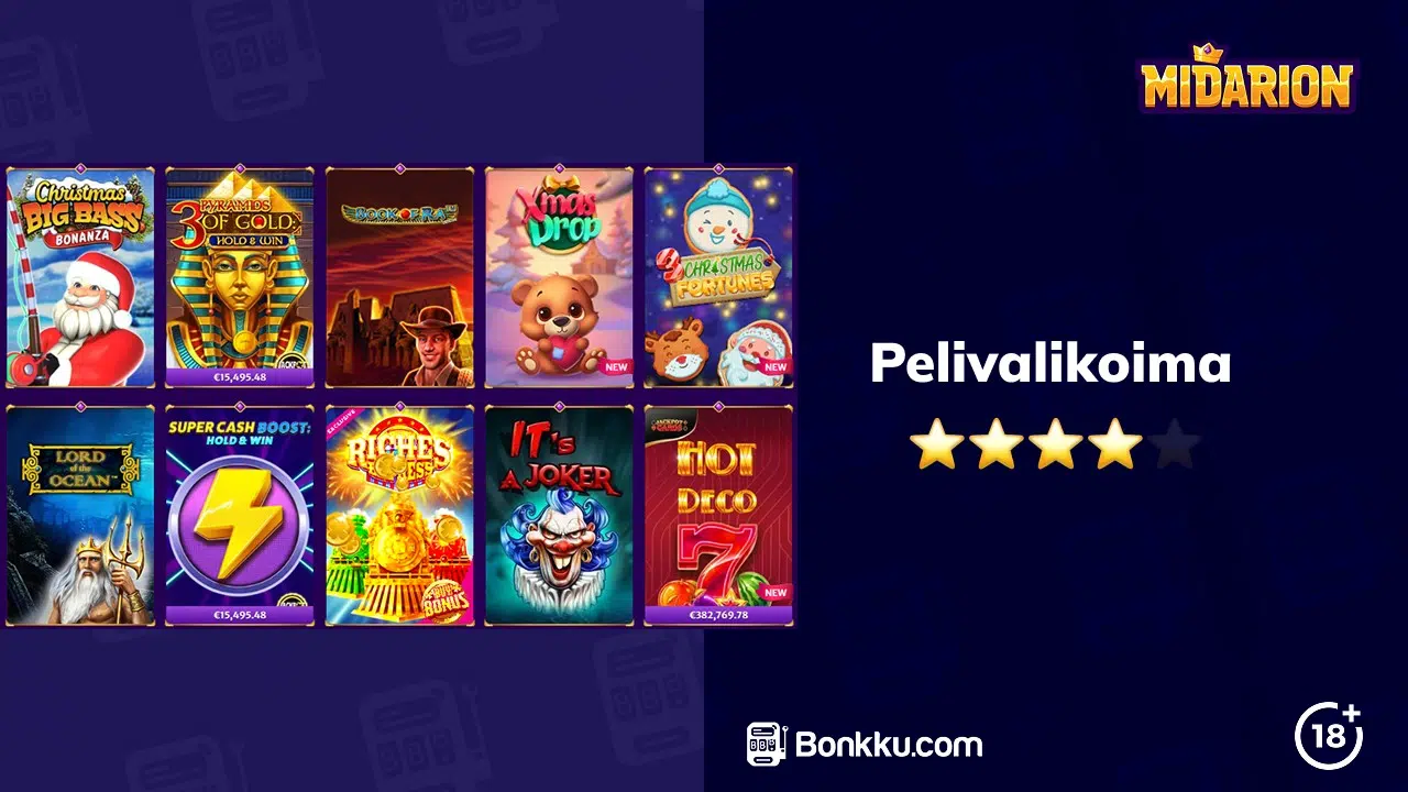 midarion casino pelivalikoima