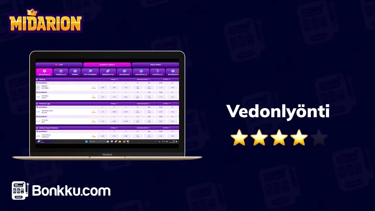 midarion vedonlyönti