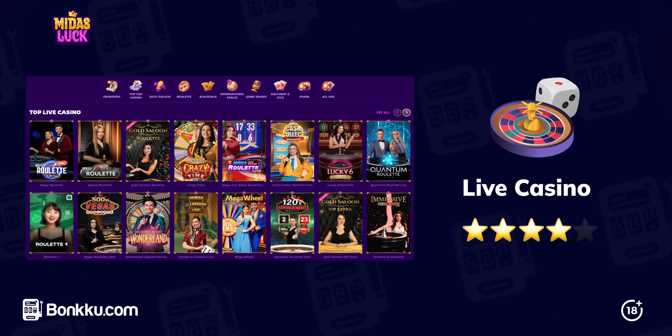 midas luck live casino