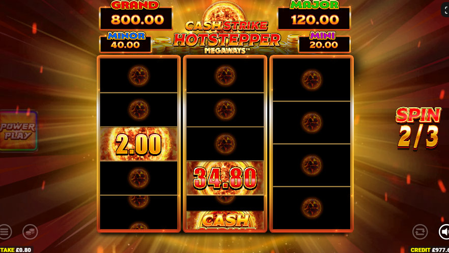 cash strike hotstepper megaways bonus