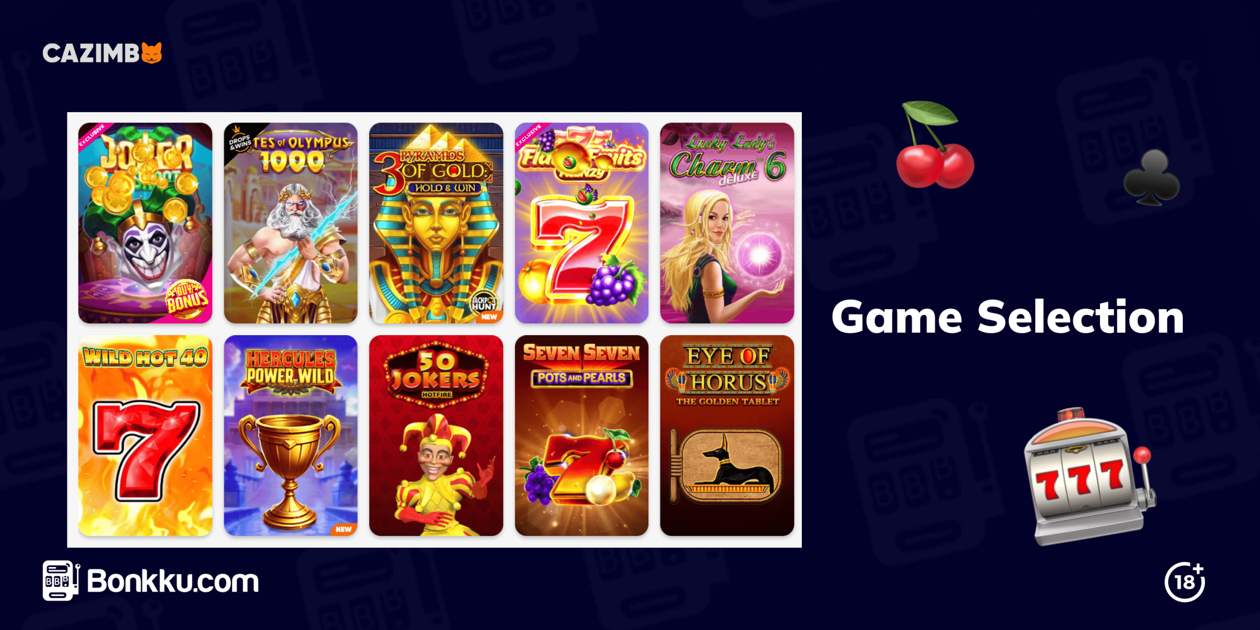 cazimbo casino game selection