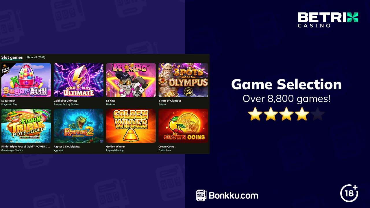 game selection at betrix casino