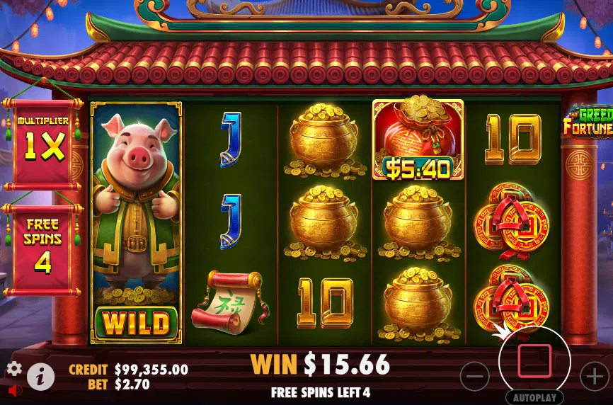 greedy fortune pig bonus