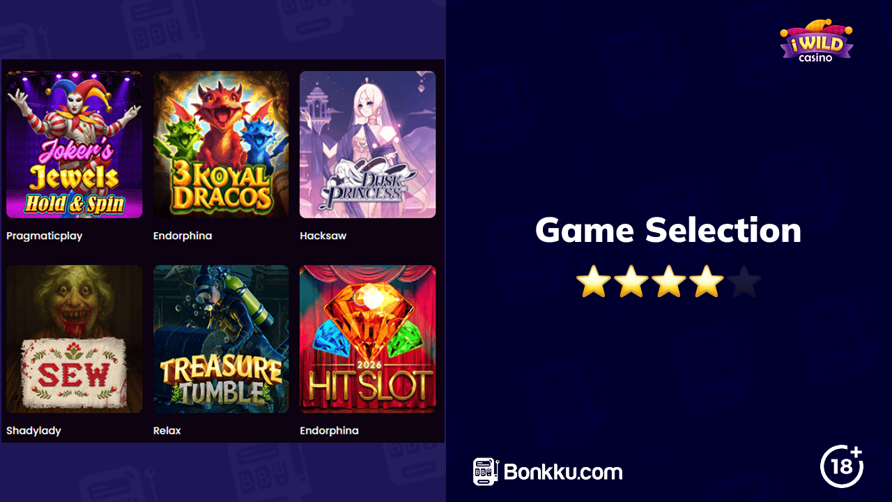 iwild casino game selection