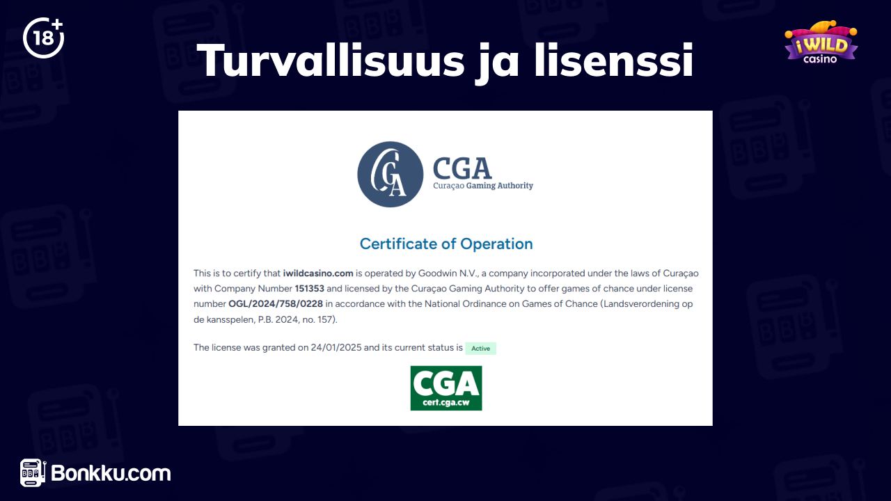 iwild casino turvallisuus ja lisenssi