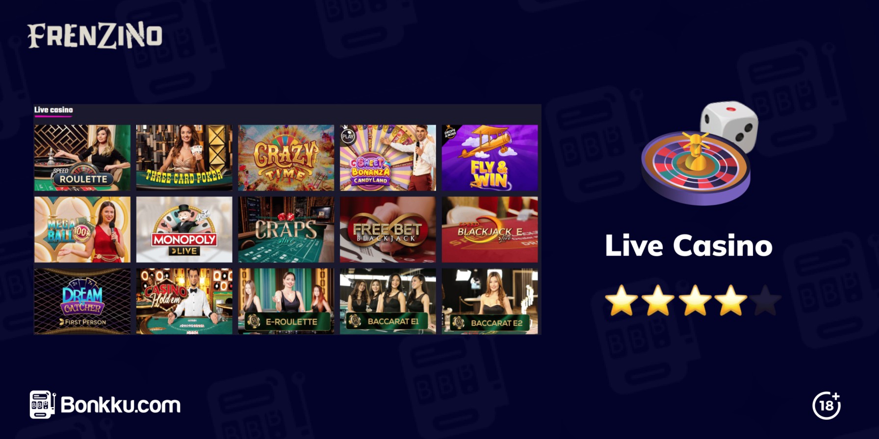live casino at frenzino