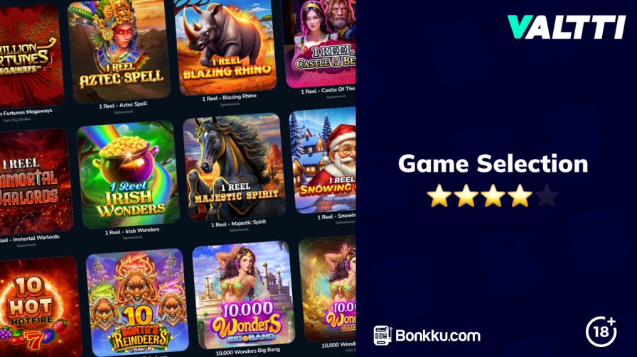 game selection at valtti kasino